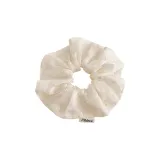 Milk White Embroidery Small Flower Scrunchy-Approx. 16cm