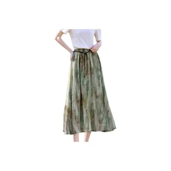XWI Casual Long Skirts Women's Green