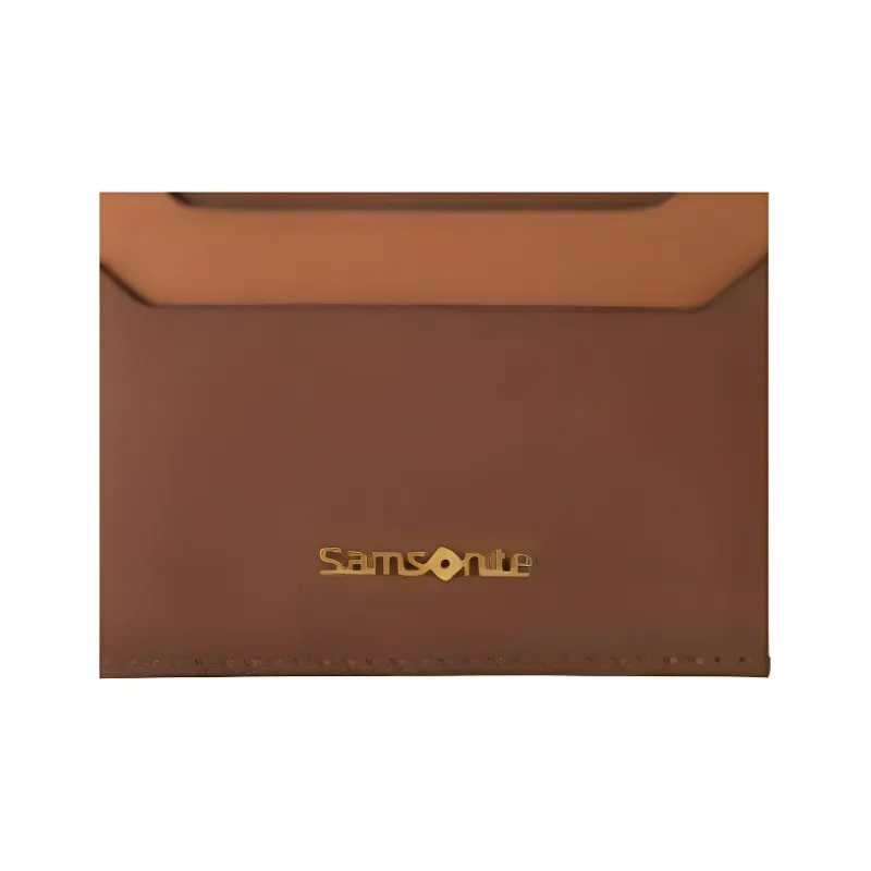 SAMSONITE Cow Leather Card Holder Women's Brown-3