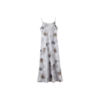 Late White Slip Dresses Women's Multicolor