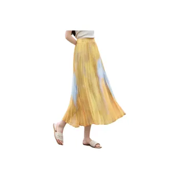 XWI Casual Long Skirts Women's Yellow Blended