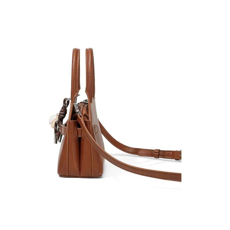 CinvaiKrose Synthetic Leather Shoulder Bag, Crossbody Bag, Handbag Trumpets Women's Ecru/Brown-9