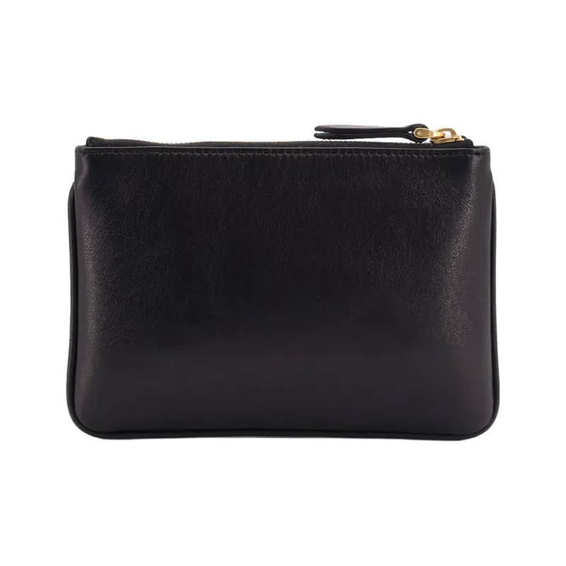 Valentino GARAVANI Leather Clutch Women's Black & Brown-1