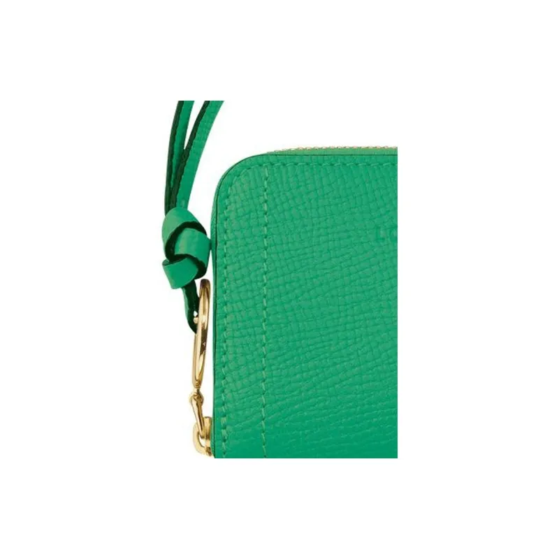 LONGCHAMP Mailbo Grain Cow Leather Wallet Women's Green-3