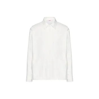 Valentino Logo Plaque Long Sleeved Shirt Jacket