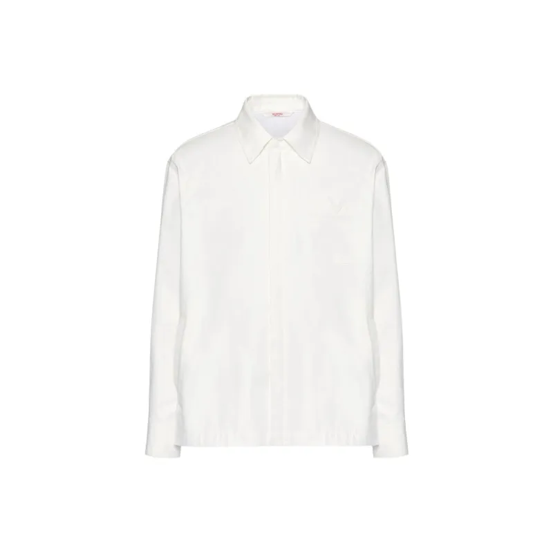 Valentino Logo Plaque Long Sleeved Shirt Jacket-0