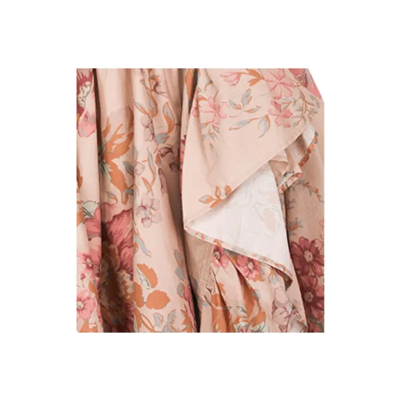 Selkie Short Sleeved Dresses Women's Brown With York Rose Print-2