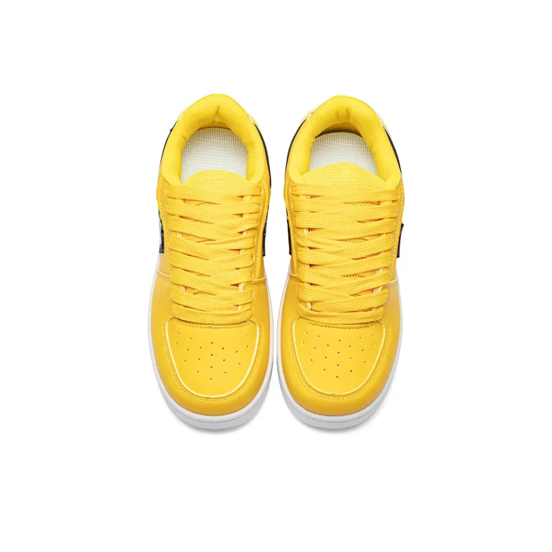 MEXICAN Skateboard Shoes Women's Low Top Yellow Black-8