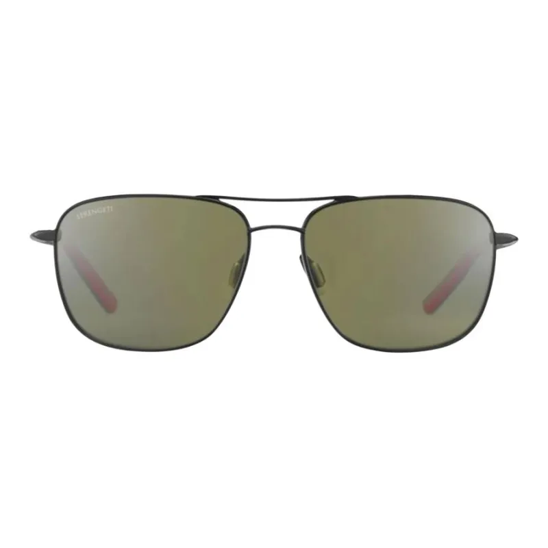 Serengeti Metal Rectangular Sunglasses Unisex Black-0