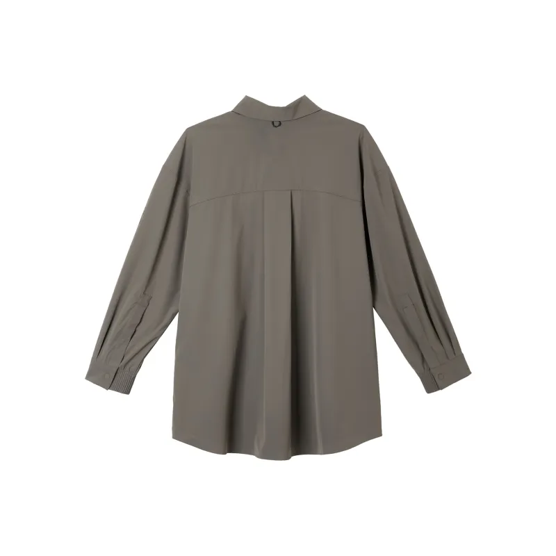 Nike Dri-Fit Shirt Women's Stone Gray/Baroque Brown-4