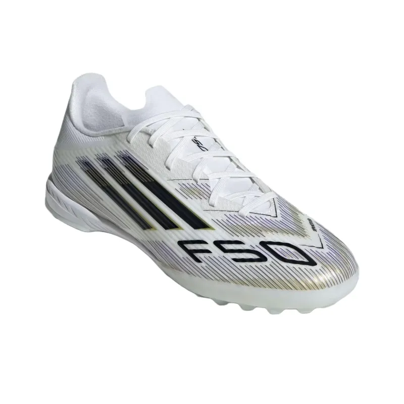 Adidas F50 League Anti Slip Wear Resistant Soccer Shoes Unisex White-2