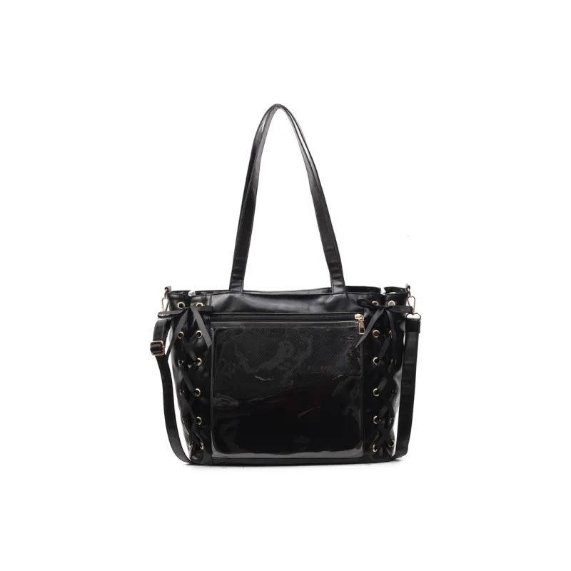 Meow In The Grass PU Shoulder Bag, Crossbody Bag Regular Women's Black/Ecru/Pink/Silver-12