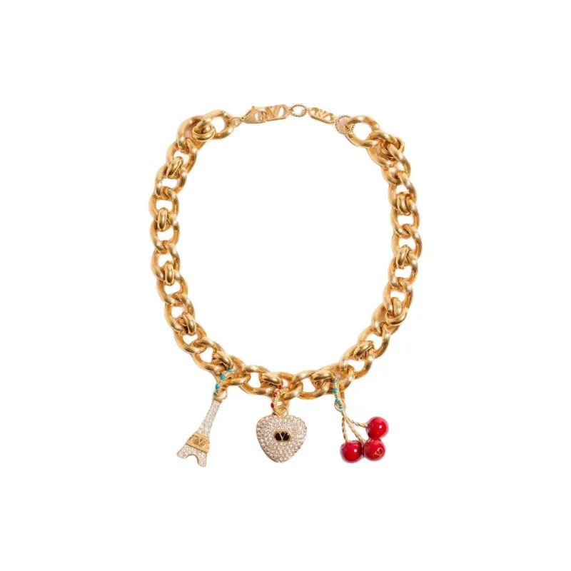 Valentino Metal Necklaces Unisex Gold-0