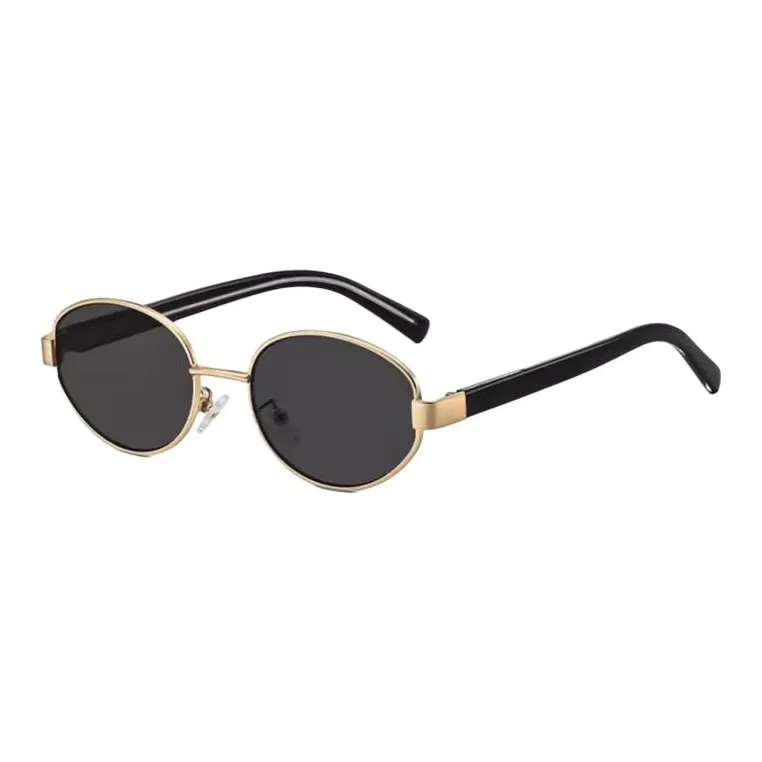 CAPONI Plate And Metal Oval Sunglasses Unisex Multicolor-2
