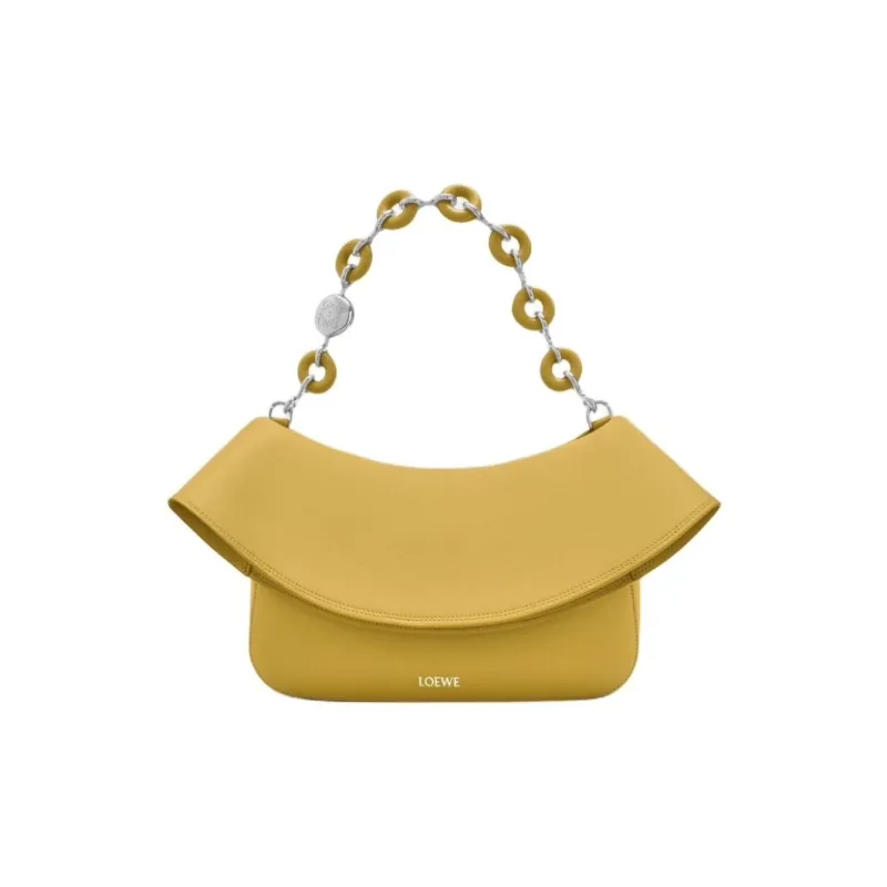LOEWE Calfskin Shoulder Bag, Crossbody Bag, Handbag Medium Size Women's Ginger Yellow-1