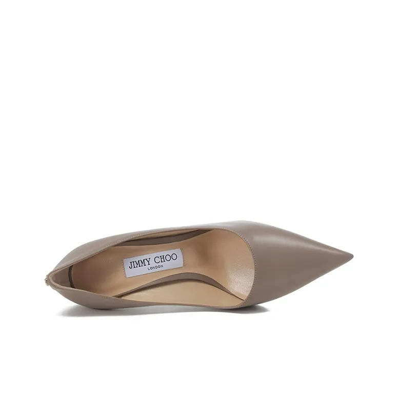 Jimmy Choo LOVE Slim Heel High Heels 8.5cm Women's Taupe Gray-4