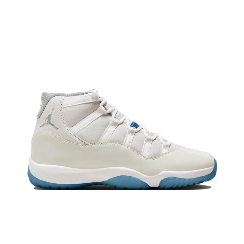 Jordan Air Jordan 11 Retro Anti Slip Wear Resistant High Top Vintage Basketball Shoes Men's White Blue-1