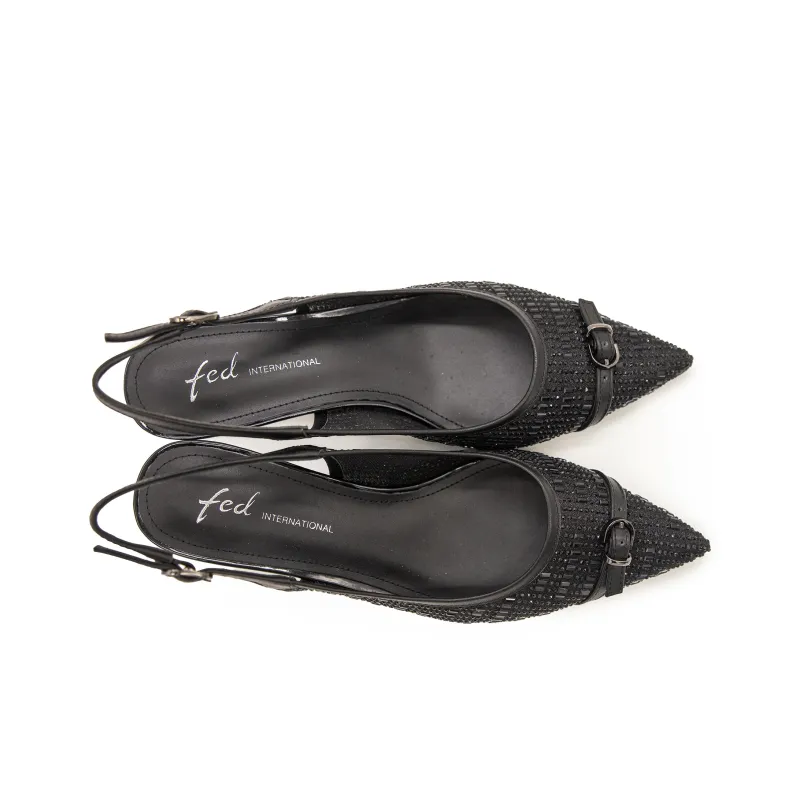 FED Slim Heel High Heels 4.5cm Women's Black-6