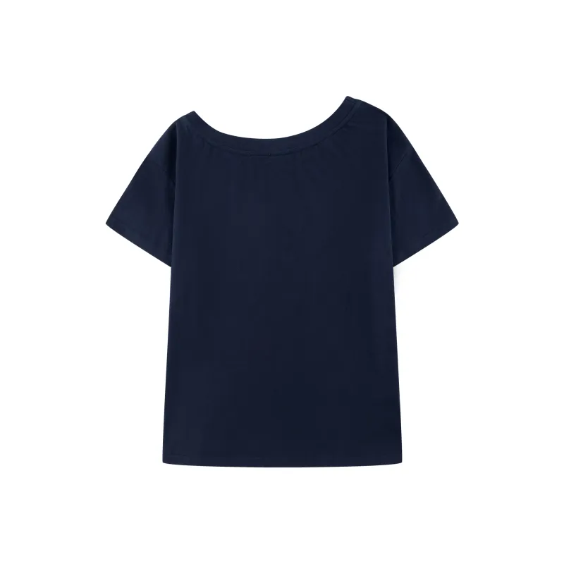 WORKSOUT Fabric Asymmetrical Shoulder Summer T Shirt Women's-3