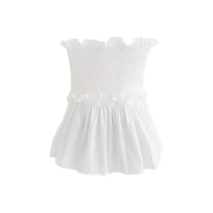 YGPRW Strapless Tops Women's White-1