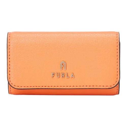Furla Leather Wallet Key Pouch Women's Orange