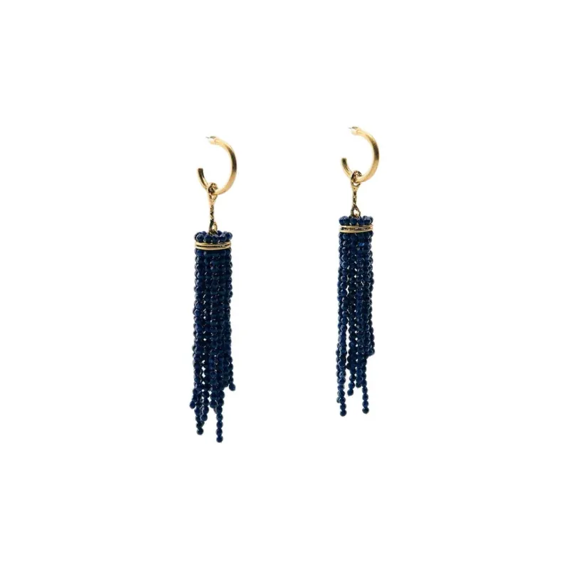 ZARA Metal Earrings Women's Blue-1