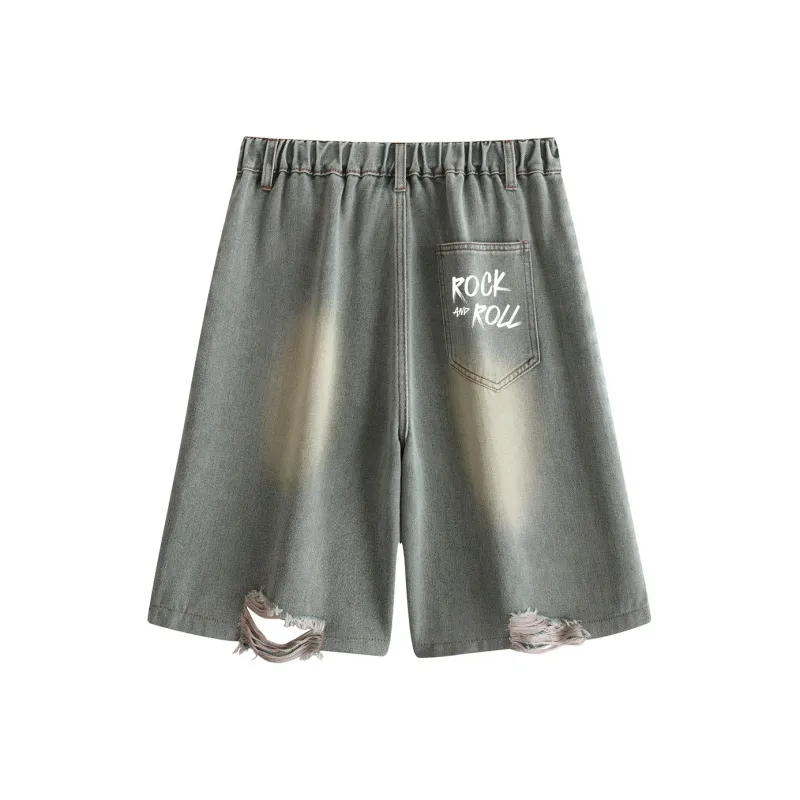 Qnxeey Denim Shorts Unisex-7