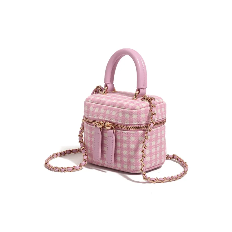BOBDOG Fabric Box Bag, Shoulder Bag, Crossbody Bag, Handbag Trumpets Women's Pink/Muted Green-5