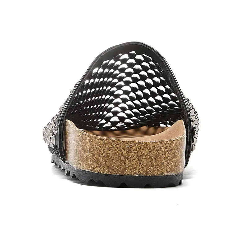 La Chapelle Abrasion Resistant Closed Toe Slippers Women's Black-4