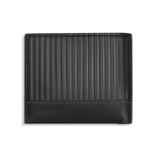 CinvaiKrose Cow Leather With Synthetic Leather Wallet Men's Black-2