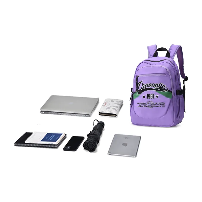 DRACONITE Polyester Backpack Regular Unisex Ecru-9