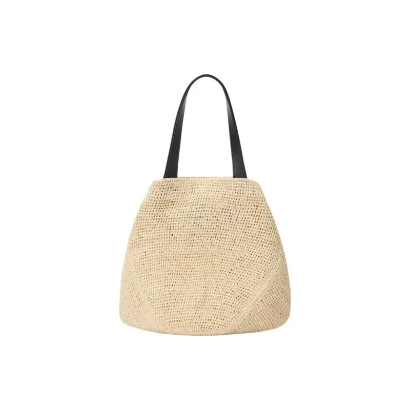 LOEWE Raffia Tote Bag, Shopping Bag, Shoulder Bag Medium Size Women's Beige & Black-2