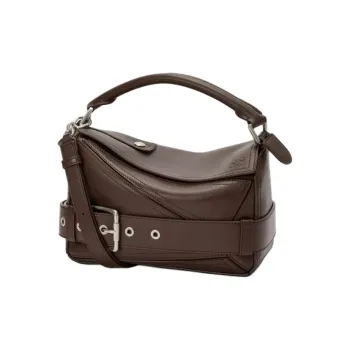 LOEWE Puzzle Bright Calfskin Shoulder Bag, Crossbody Bag, Handbag Trumpets Women's Brown