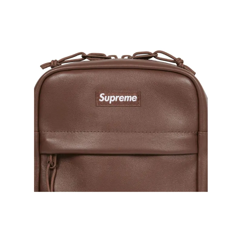 Supreme Cow Leather Crossbody Bag Shoulder Bag Unisex Brown-4