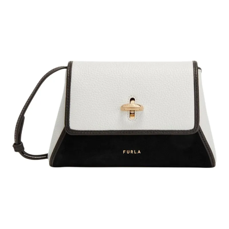 Furla Leather Crossbody Handbag Shoulder Bag Women's Cotton Candy With Black-0