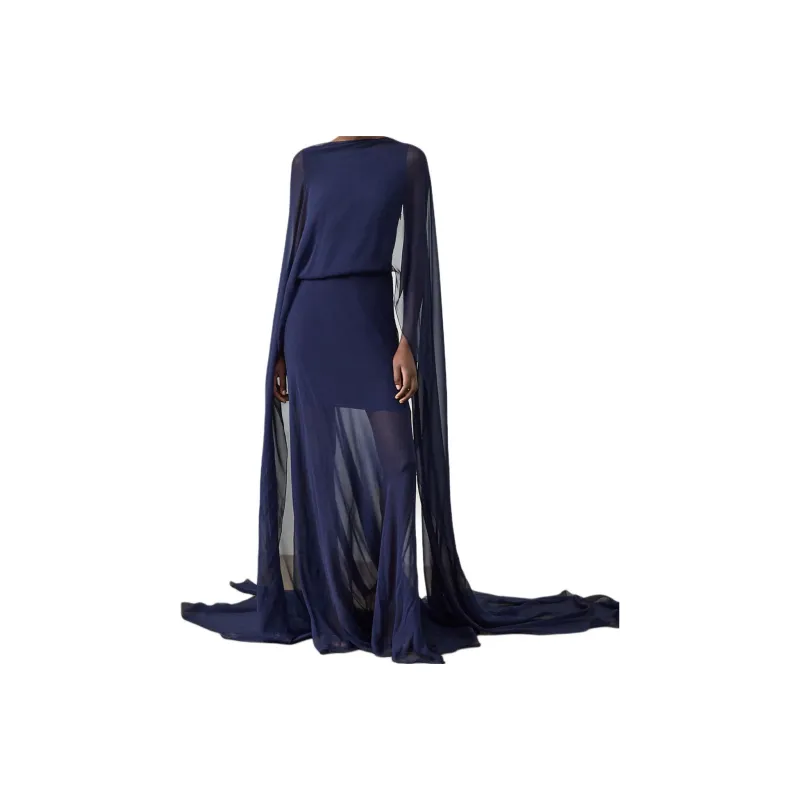 Ralph Lauren Collection Sheer Cape Evening Gown-1