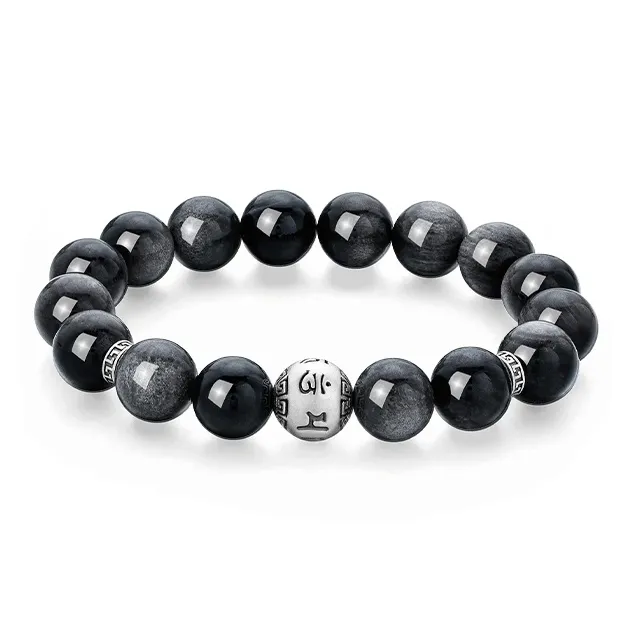 Avani Natural Obsidian Bracelets Men's-0