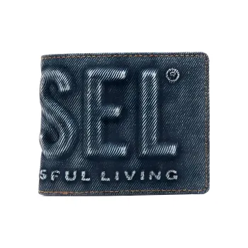 DIESEL Embossed-logo Denim Wallet