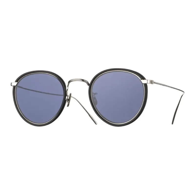 EYEVAN 7285 Acetate Metal Round Sunglasses Unisex Black-0