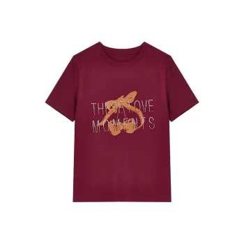 Qiushui Yiren T Shirts Women's Maroon