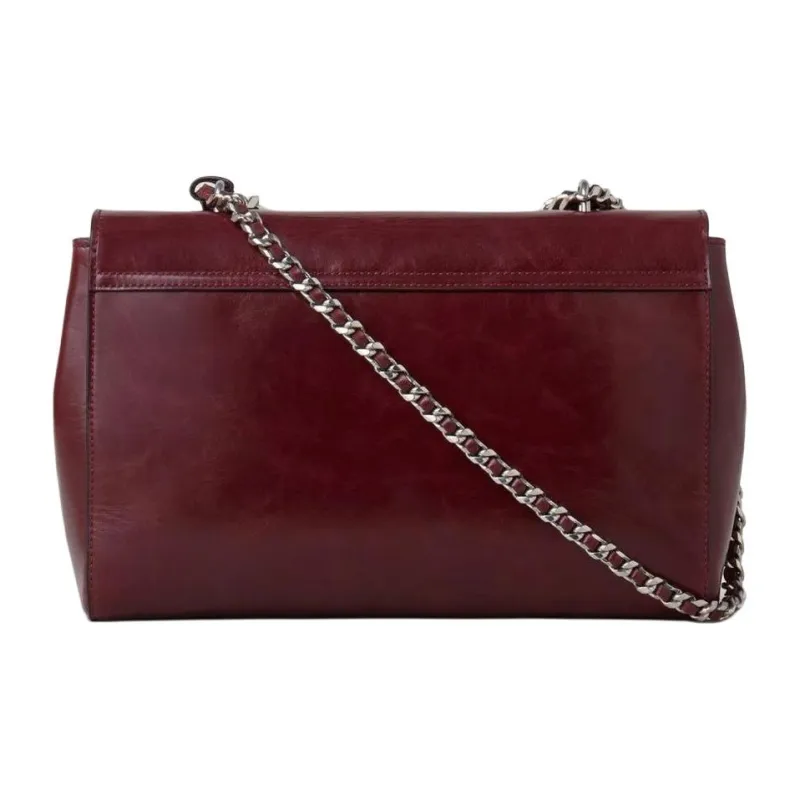 Mulberry Lily Wrinkle Highlighter Leather Crossbody Bag Shoulder Bag Women's Black Cherry-2