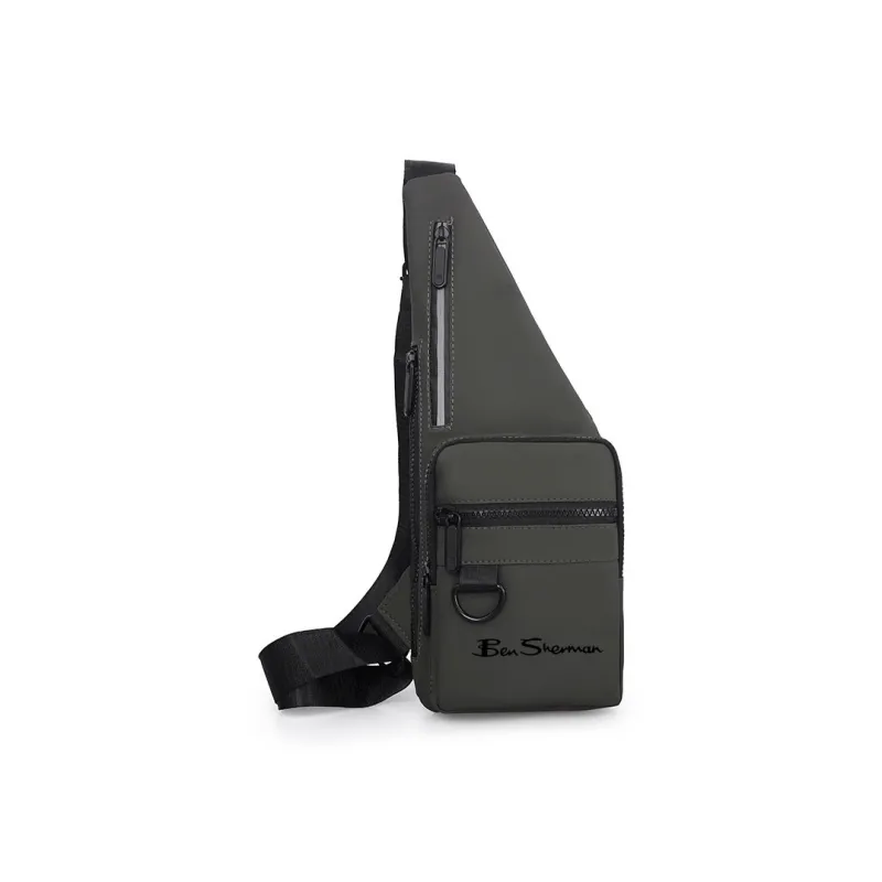 BEN SHERMAN Nylon Sling Bag Unisex Black/Gray/Green/Blue-6