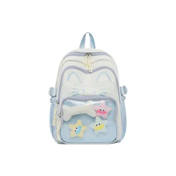 Meow In The Grass Nylon Backpack Regular Women's Blue/Khaki/Red/Pink/Black