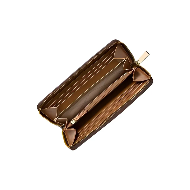 MICHAEL KORS Mercer Leather Card Holder Wallet Women's Brown-2