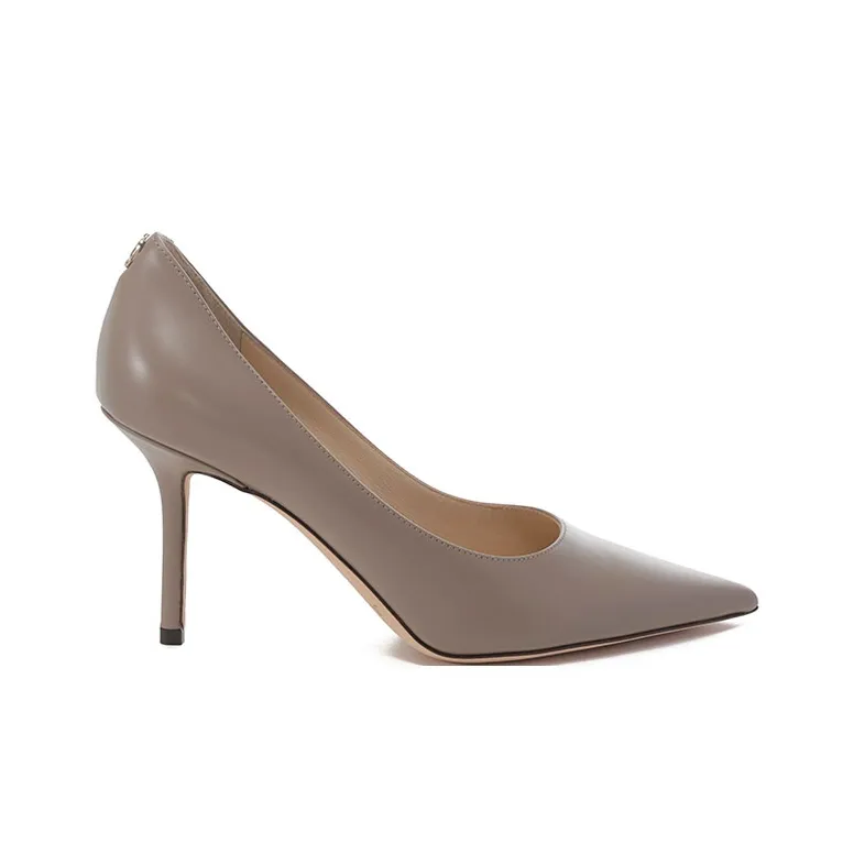 Jimmy Choo LOVE Slim Heel High Heels 8.5cm Women's Taupe Gray-1