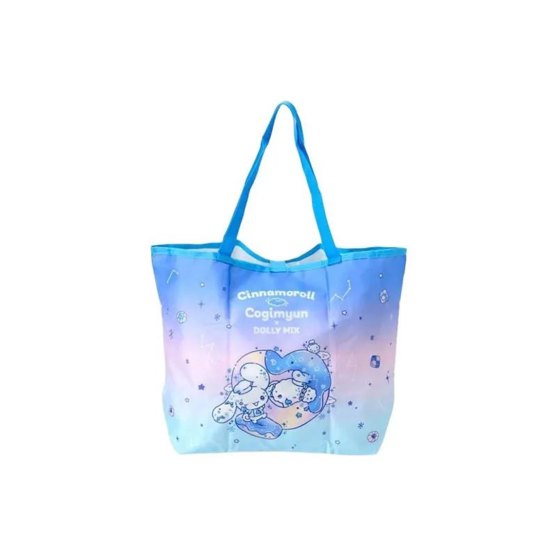Sanrio DOLLY MIX Collaboration Polyester Tote Bag, Shopping Bag, Shoulder Bag Women's Light Blue-1