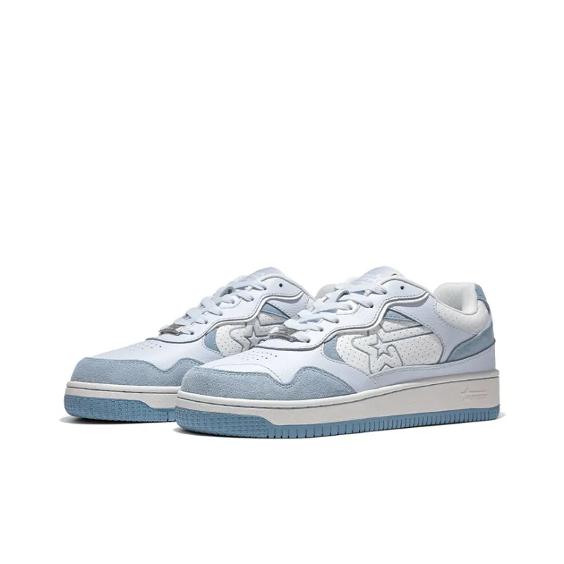 RIPSTAR Coverage Slip Resistant And Abrasion Resistant Low Top Skateboard Shoes Unisex White Blue-2