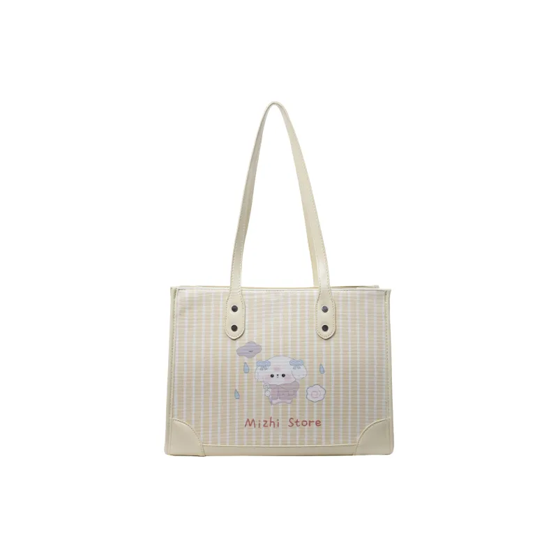 FCTOSSR Composite Cloth Tote Bag, Shopping Bag, Shoulder Bag Regular Women's White/Yellow/Pink-5