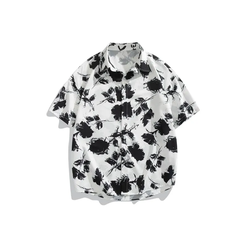SIFLYTO Shirts Unisex Ink Flower Shadows-0