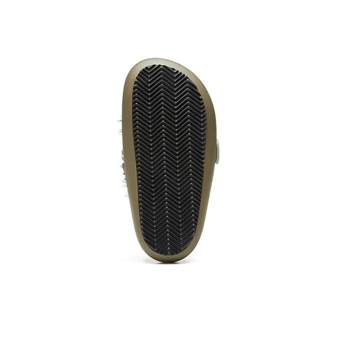 XMZY Initial Round Collection Leather Patchwork Abrasion Resistant Slide Slippers Women's-16